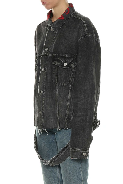 Balenciaga Japonais Twill Cut Waistband Jacket In Nero ModeSens