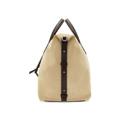 LOEWE Beige Suede Weekender Duffle Bag 315.61.S37