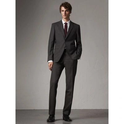 Shop Burberry Modern Fit Wool Part-canvas Suit In Charcoal