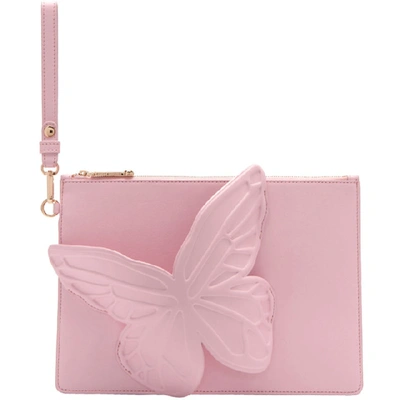 Shop Sophia Webster Pink Butterfly Flossy Pouch
