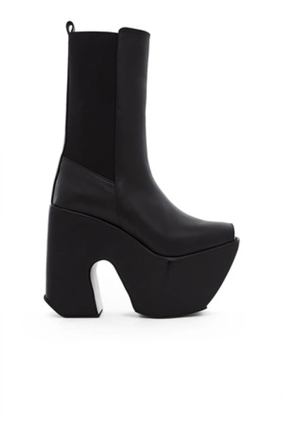 Shop Marques' Almeida Opening Ceremony Nappa Leather Open Toe Platform Boots In Black