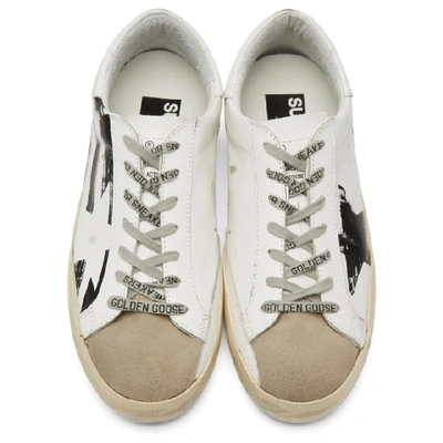 Shop Golden Goose White And Grey Flag Superstar Sneakers In White Flag