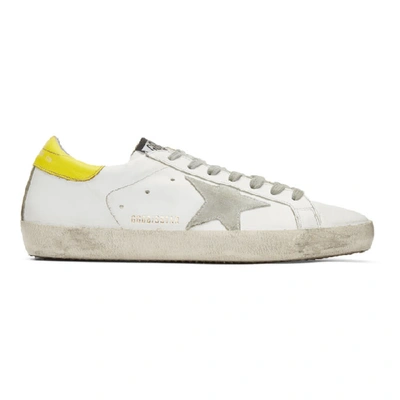 Shop Golden Goose White And Yellow Superstar Sneakers In Wht Ylw