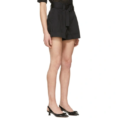 Shop Marc Jacobs Black High-rise Pleated Shorts In 001 Black