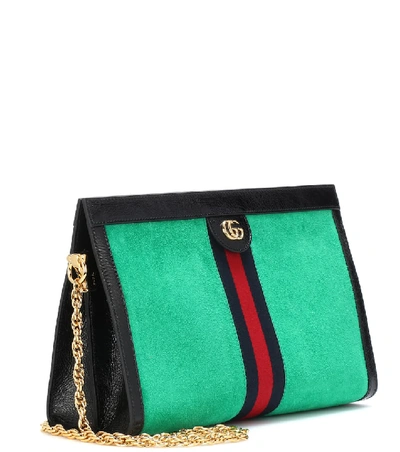 Shop Gucci Ophidia Medium Suede Shoulder Bag In Green