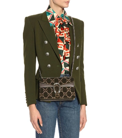 Shop Gucci Dionysus Gg Small Velvet Shoulder Bag In Female