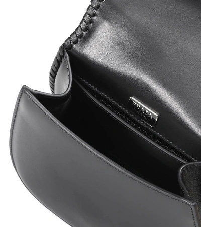Shop Prada Embellished Leather Crossbody Bag In Female