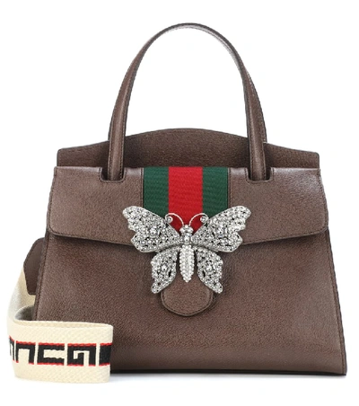 Shop Gucci Totem Medium Leather Tote In Brown