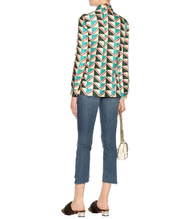 Shop Gucci Printed Silk Blouse In Multicoloured