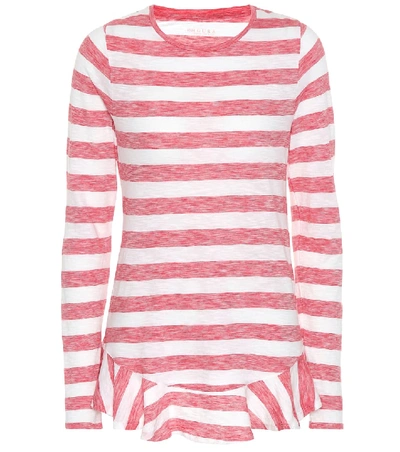 Shop 81 Hours Nella Striped Cotton Top In Red