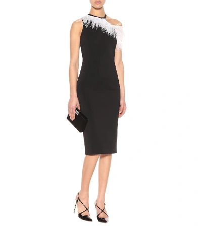 Shop David Koma Feather-trimmed Dress In Female