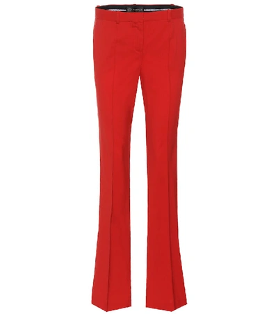 Shop Versace Straight-leg Trousers In Red