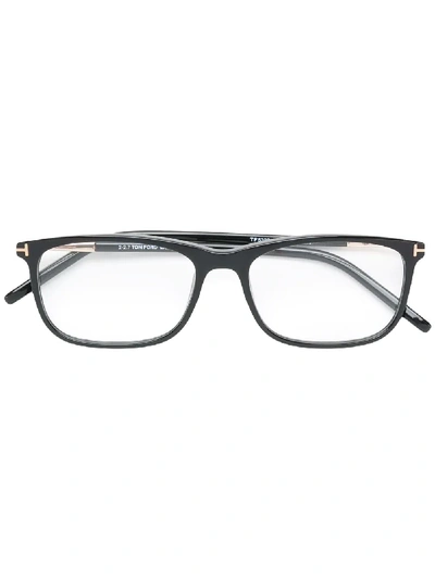 Shop Tom Ford Rectangle-frame Glasses In Black