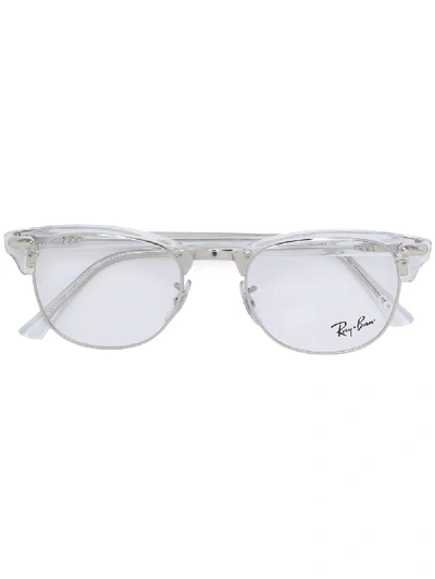 Ray Ban Ray-ban Clubmaster Glasses - Metallic In Metallic