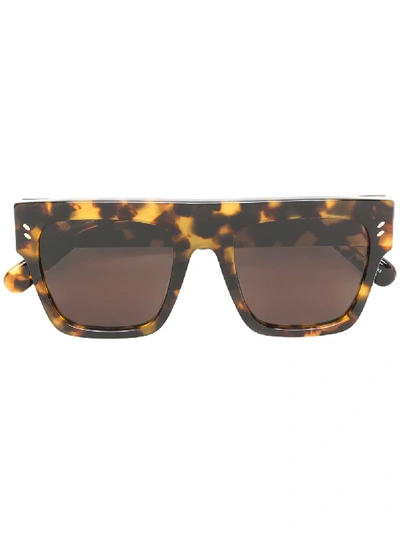Shop Stella Mccartney Tortoiseshell Square Frame Sunglasses