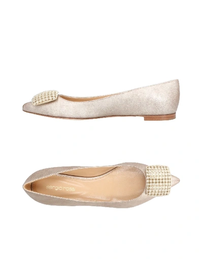 Shop Sergio Rossi Ballet Flats In Sand