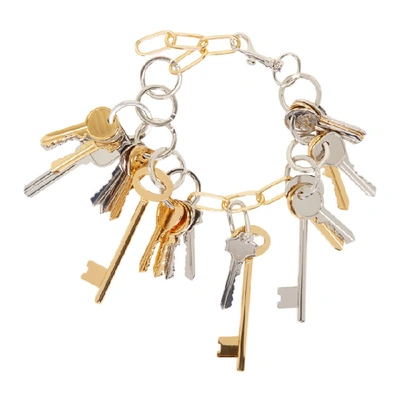 Balenciaga Gold & Silver Multiple Key Bracelet | ModeSens