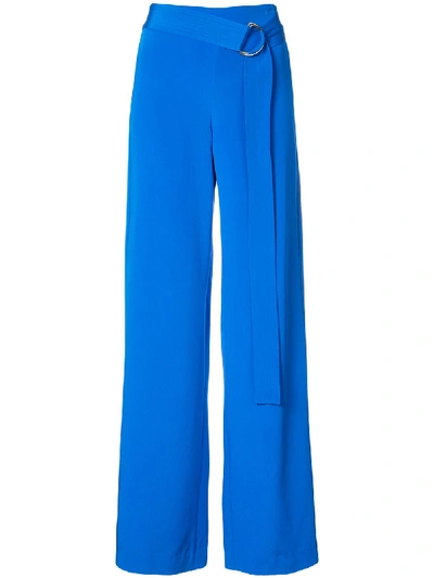 Shop Adam Lippes Silk Belted Palazzo Pants