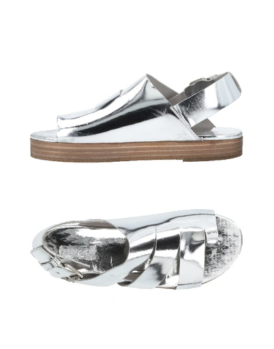 Shop Marsèll Flip Flops In Silver