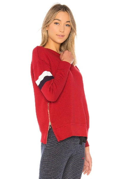 Shop Sundry Stripe Sweatshirt In Crimson