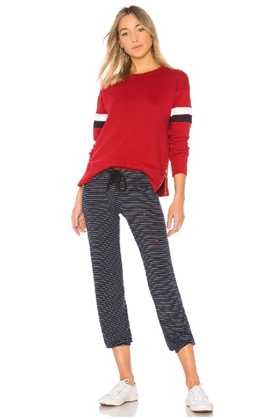 Shop Sundry Stripe Sweatshirt In Crimson