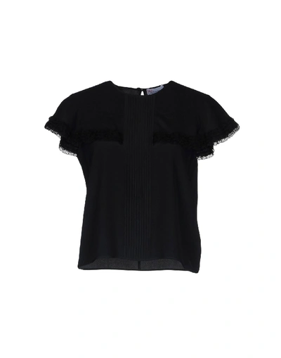 Shop Red Valentino Blouses In Black