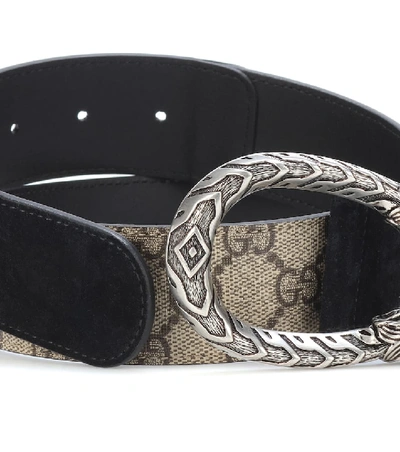 Shop Gucci Dionysus Gg Supreme Belt In Brown