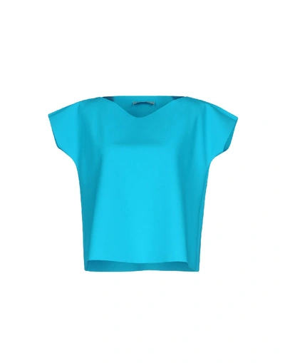 Shop Chiara Boni La Petite Robe Woman T-shirt Turquoise Size 8 Polyamide, Elastane In Blue