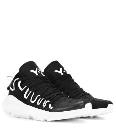 Shop Y-3 Kusari Leather-trimmed Sneakers In Female