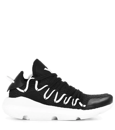 Shop Y-3 Kusari Leather-trimmed Sneakers In Female