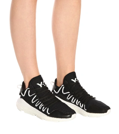 Shop Y-3 Kusari Leather-trimmed Sneakers In Female