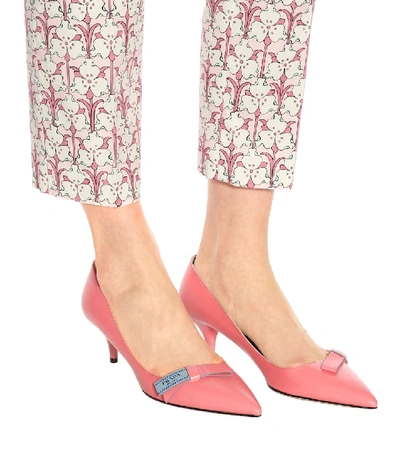 Shop Prada Leather Pumps In Pink