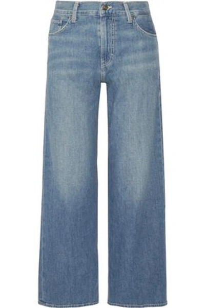 Shop Vince Woman High-rise Wide-leg Jeans Mid Denim