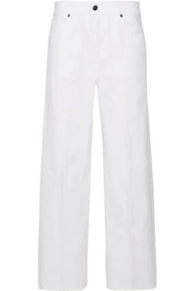 Shop Vince Woman Mid-rise Wide-leg Jeans White