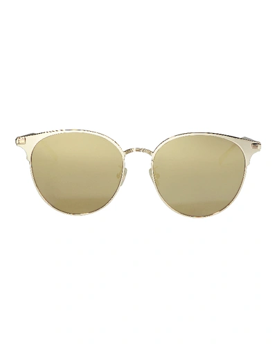 Shop Saint Laurent Metal Round Sunglasses