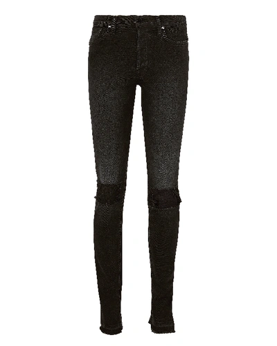 Shop Cotton Citizen Denim High Split Distressed Skinny Black Jeans