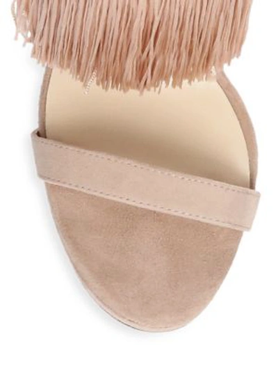 Shop Jimmy Choo Suede Stiletto Sandals In Ballet Pink