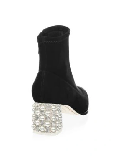 Shop Sophia Webster Felicity Mid Ankle Suede Sock Boots In Black