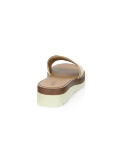 Shop See By Chloé Robin Leather Platform Wedge Mules In Vanilla