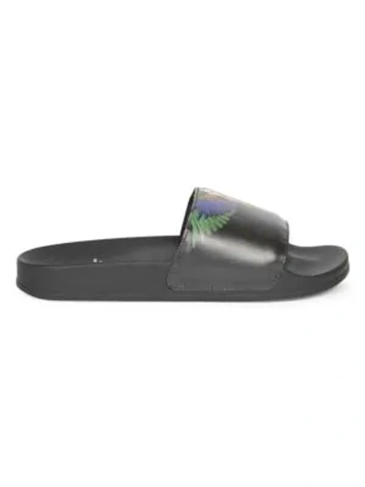 Shop Marcelo Burlon County Of Milan Colour Wing Slides In Black Multi