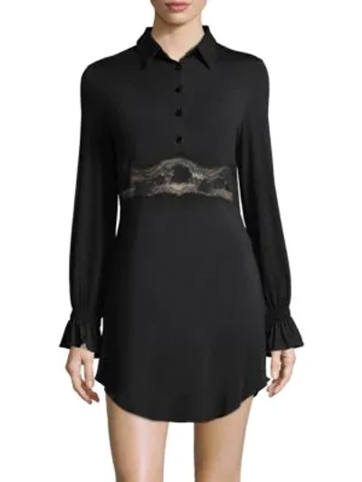 Shop La Perla Lapis Lace Sleep Shirt In Black