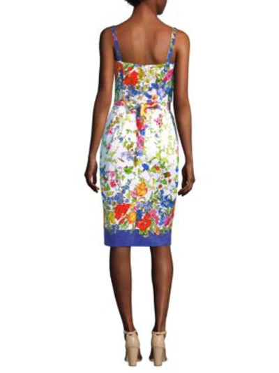 Shop Milly Satin Floral Dress In Multi