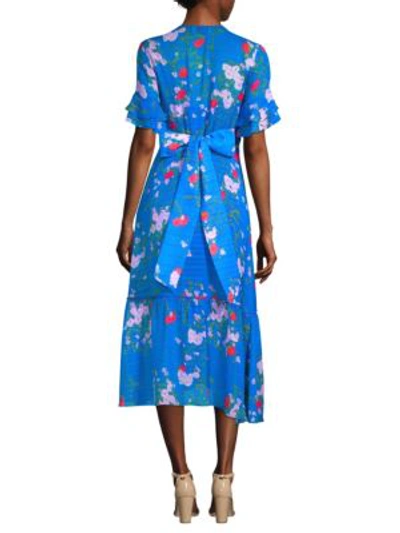 Shop Tanya Taylor Blaire Falling Floral Dress In Azure