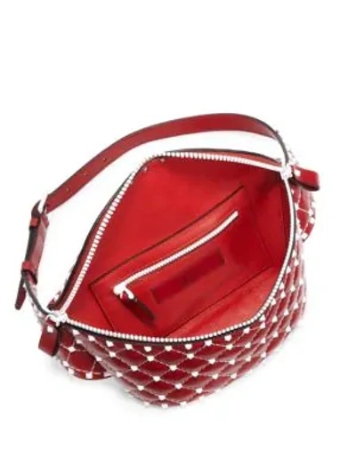 Shop Valentino Women's Rockstud Spike Leather Belt Bag In Bright Pink
