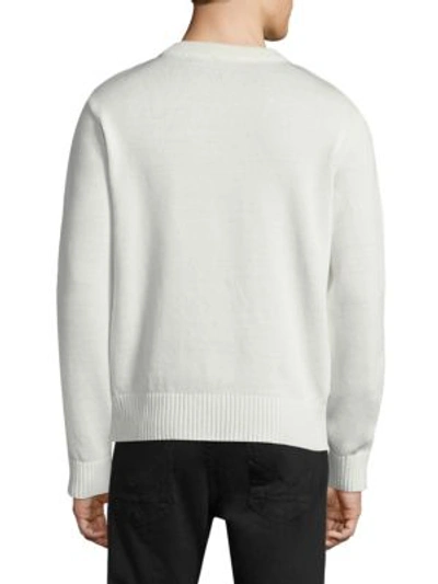 Shop Ami Alexandre Mattiussi Logo Cotton Sweater In Off White