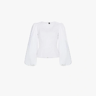 Shop Calvin Klein 205w39nyc Round Sleeve Poplin Top In White