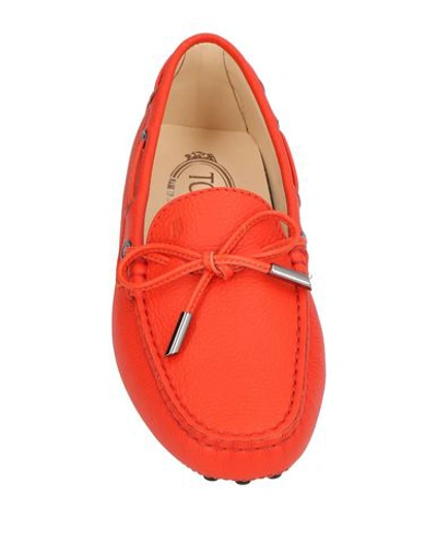Tod's Gommino Nubuck Leather Loafers In Red