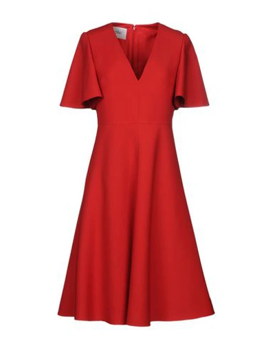 Shop Valentino Knee-length Dresses In Red