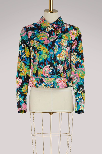 Shop Msgm Printed Flowers Jacket In Multi