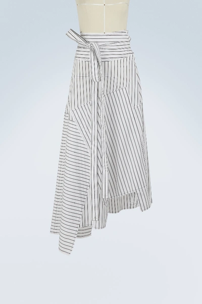 Shop Jw Anderson Patchwork Midi Skirt In Off White